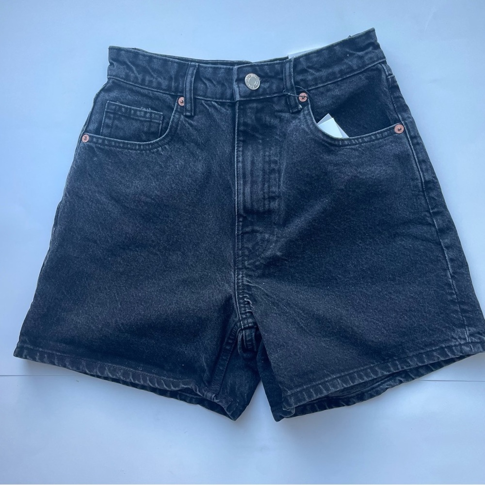 Zara Black High-Waist Denim Jean Shorts